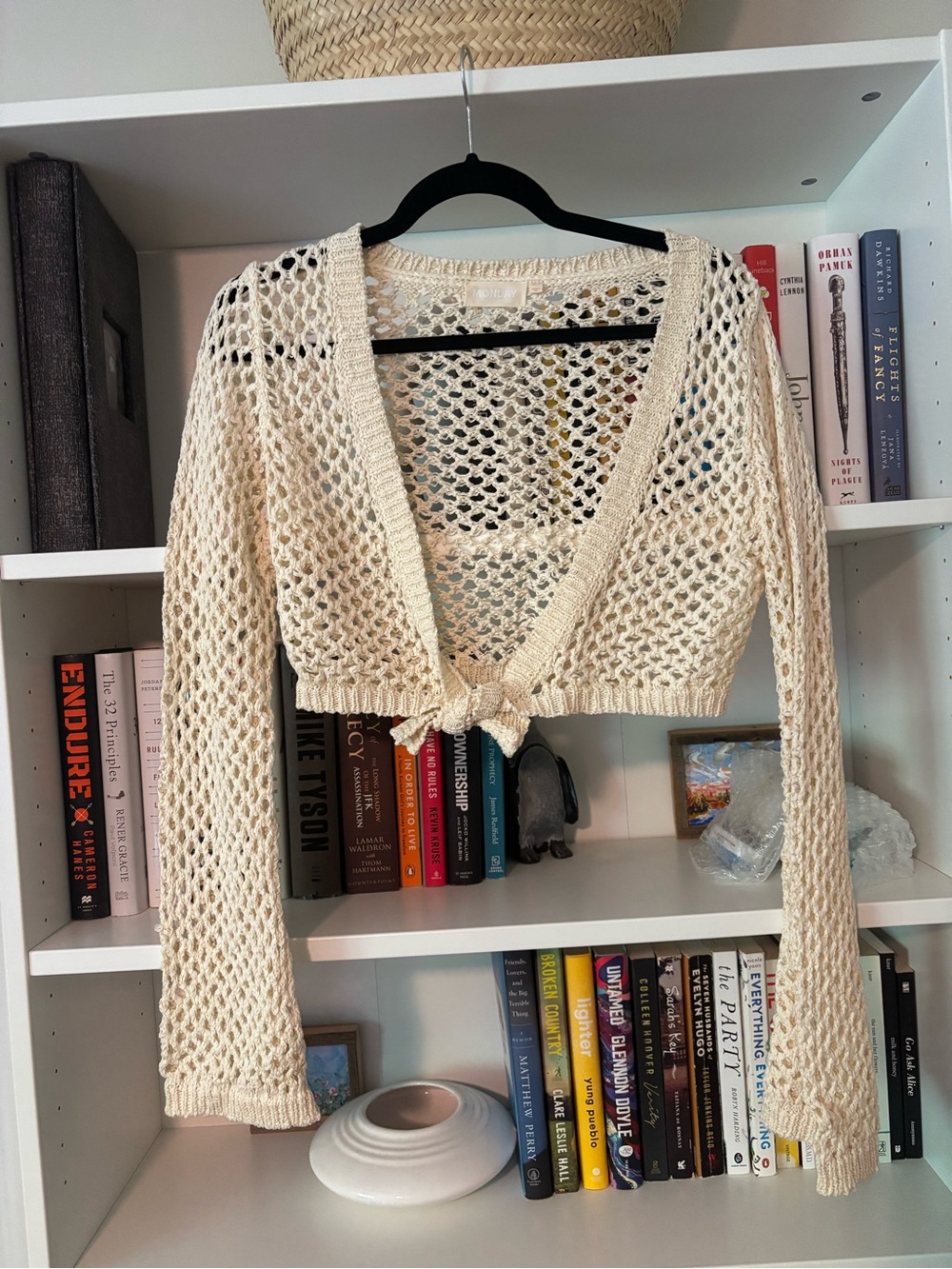Monday swimwear ivory crochet top and pants